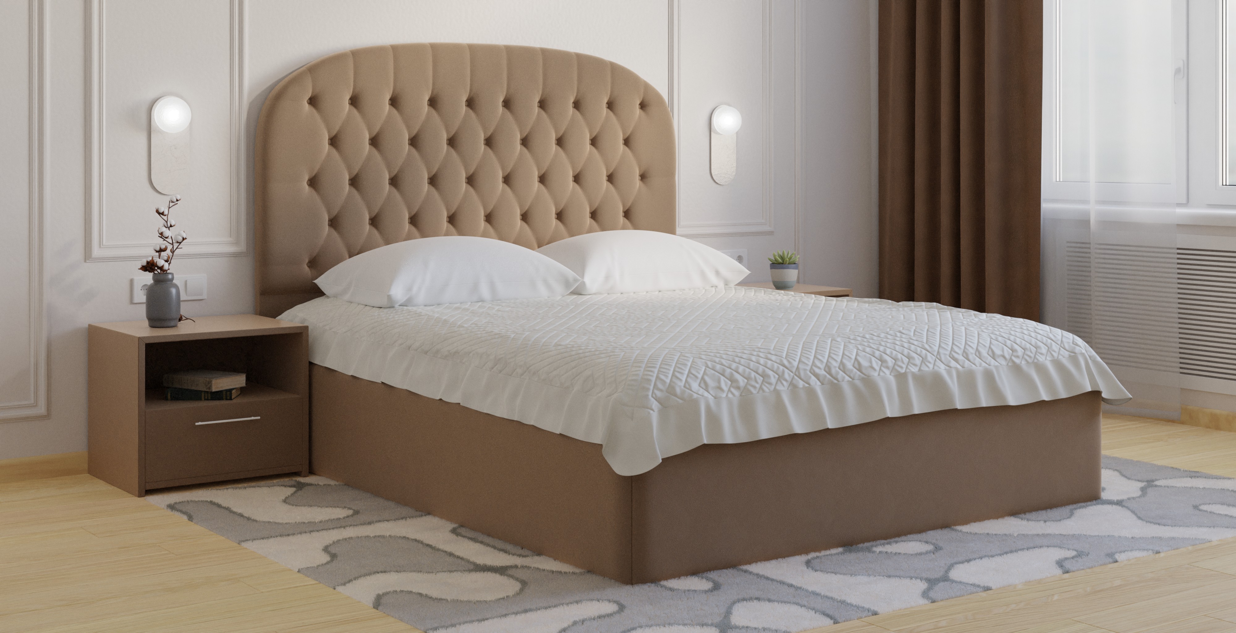 картинка Кровать Венеция ПМ ДРИМ (велюр) от магазина Lonax